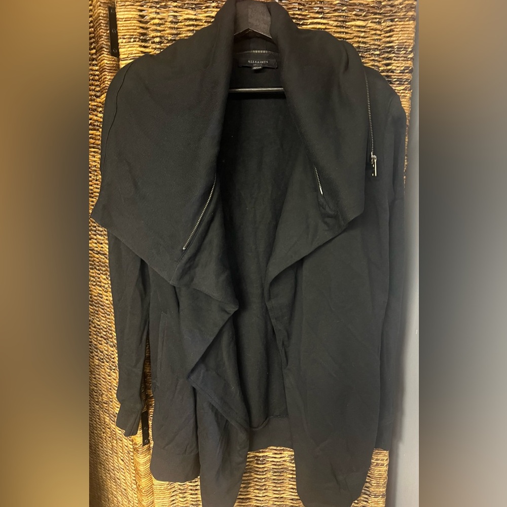 All Saints- Womens Black, Cardigan/Shaw Size: Medium, Dahlia Sweat